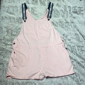 Dickies pink overall shorts